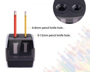 afilador electrico para diferentes tamaños de lápices