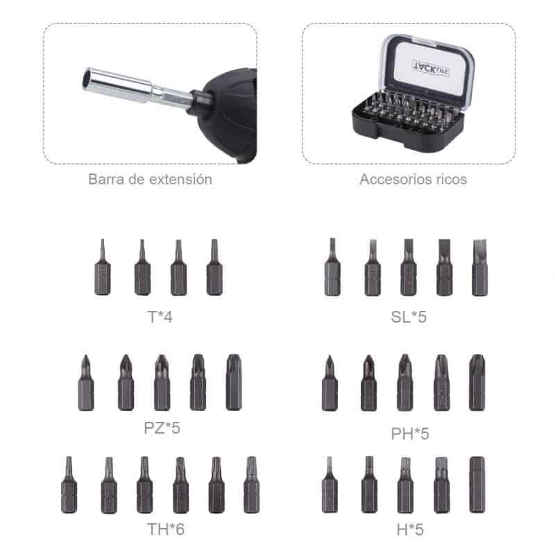 puntas para un atornillador eléctrico